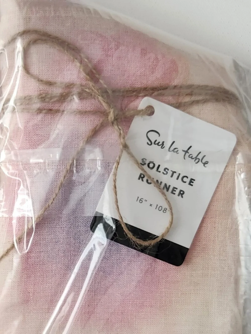 Sur La Table Solstice Watercolor Linen Table Runner New NWT
